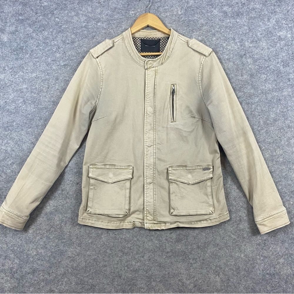 Maison Scotch Utility Jacket‎ Women's Size 4/XL Khaki Grunge Chore Full Zip